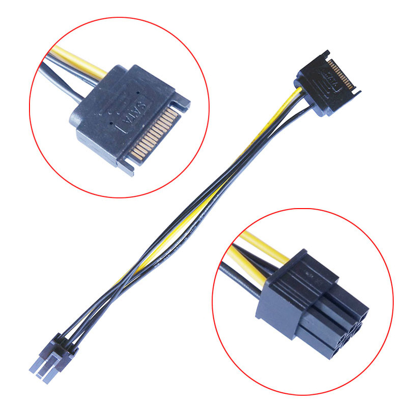 2 pièces double SATA 15pin à 8 - Pcie Extension Cable avis et prix